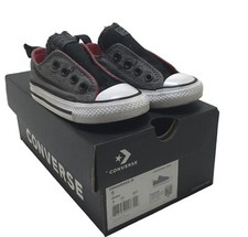Converse All Star Gray and Black Slip on Low Top Sneakers Infant 750033F Size 5