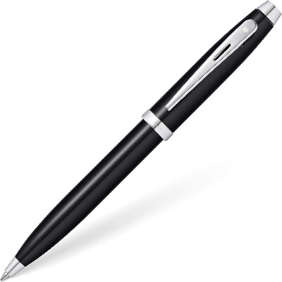 Sheaffer 100 Glanzlack Schwarz Kugelschreiber Mit Chrom-Clip