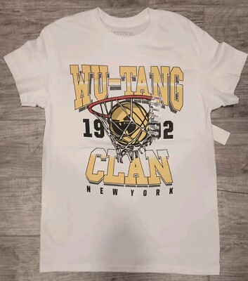 Wu-Tang Graphic T-Shirt White/Yellow-Black Men's Size Small