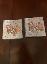 Boston International 3 Ply  Cocktail Napkins Christmas Cat Celebration Santa Hat