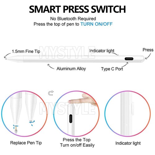 Pen Stylus For Apple Pencil 1st Generation For iPad 6th 7th 8th 9th 10th Gen AUS - Picture 3 of 9