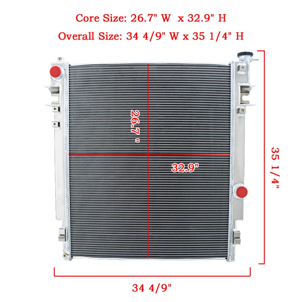 For 2010 2011 2012 Dodge Ram 2500/3500/4500 6.7L Cummins 3 Row Aluminum Radiator Foto 4 de 4