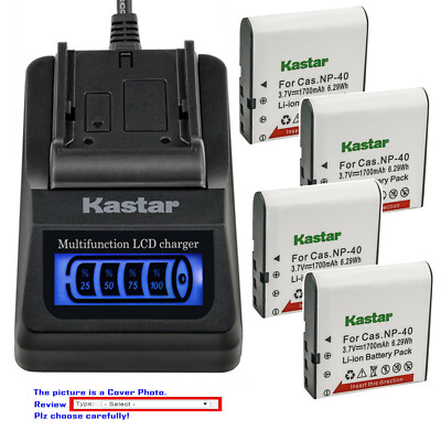 Kastar Battery LCD Quick Charger for HP  V5560AU & BENQ Dli-202 DLi202 Camera