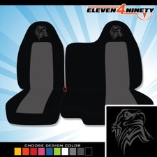 Designcovers Seat Covers 60-40 Bench Fit 04-12 Colorado / Blk Charcoal W Eagle