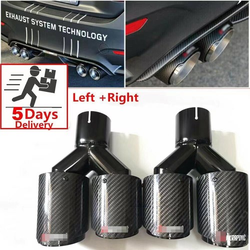 2PCS Akrapovic Carbon Fiber Exhaust Tip Dual Pipe ID:2.5" 63mm OD:4.0" 101mm - Picture 8 of 8