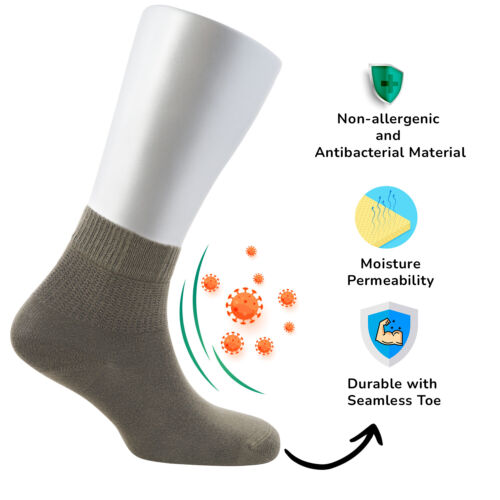 Cosyfeel® Women Loose Diabetic Ankle Socks 4-Pack Bamboo Material Seamless Toe - Picture 100 of 231