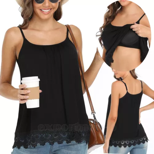 Women Plus Size Tank Tops Loose Casual Summer Top Pleated Flowy Adjustable Strap - Picture 38 of 55