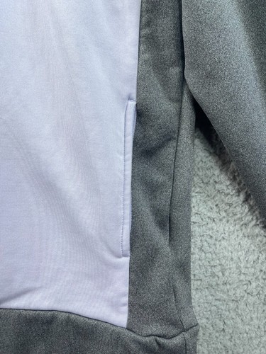 Nike Hoodie Small Gray White Blue Half Zip Color Block Pocket - Picture 4 of 13