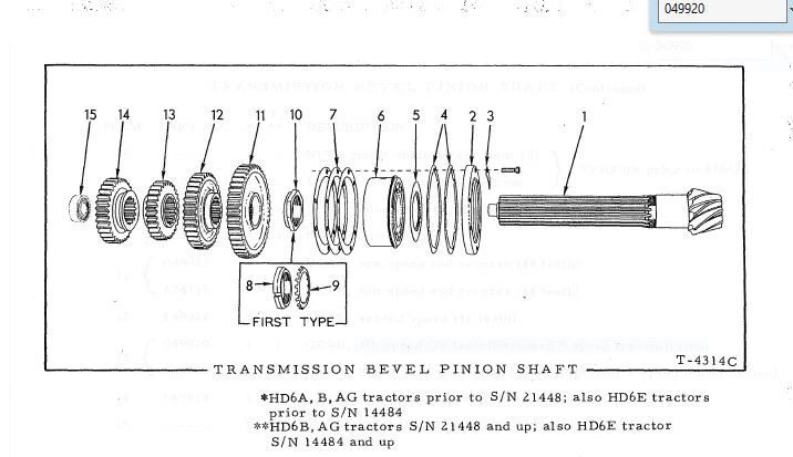 Allis Chalmers HD6 HD-6 Cuarta marcha 28 dientes 4ta velocidad 28 dientes Estándar 5 velocidades Foto 3 de 4