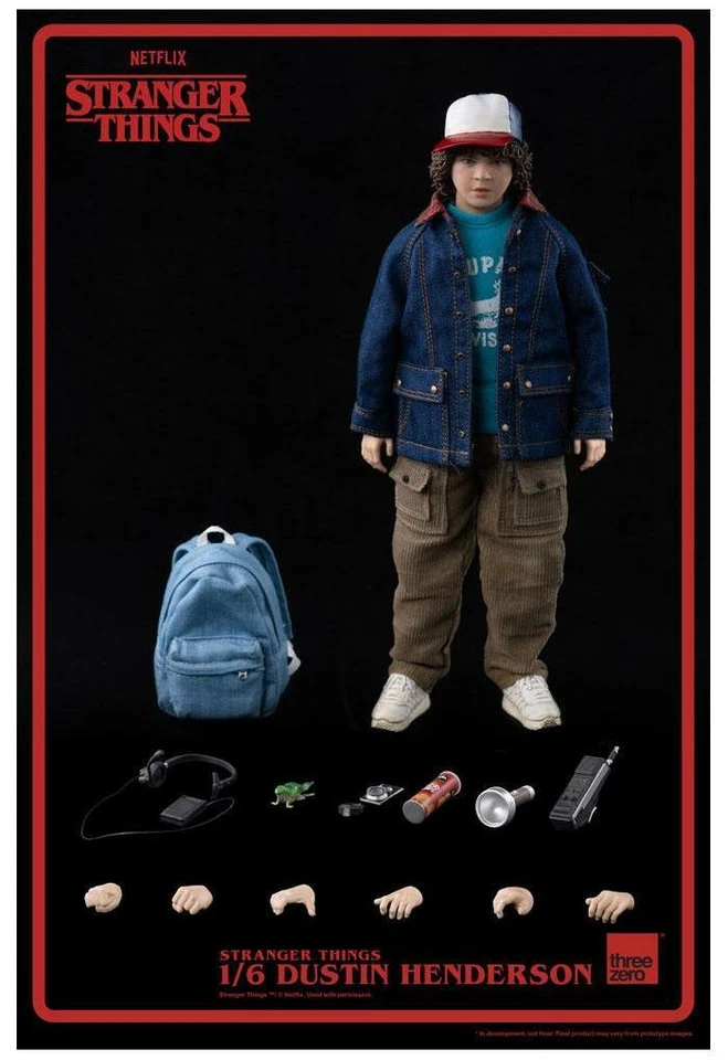 STRANGER THINGS - Dustin Henderson 1/6 Action Figure 12" ThreeZero - Immagine 3 di 4