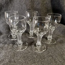 Set of 5 Vintage Mid Century Wine/Cocktail Twisted Stem 5 oz - Schott-Zwiesel?