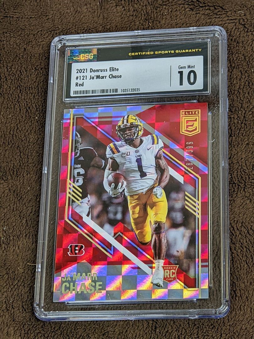 JaMarr Chase Panini Donruss Elite Elite Rookie Autographs #JMC Red