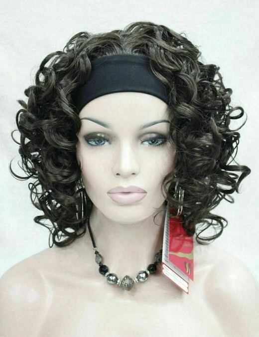 Women's Wig Spiral Curls Fluffy Half Full Wig Headband Natural Hair Wigs - Image 2 of 3