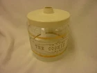 VINTAGE PYREX CLEAR GLASS CANISTER JAR & LID CRACKER BARREL GOLD RIM