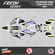 Graphics Kit for Husqvarna TX300 FX350 FX450 (2023+) Fresh Series - Blue