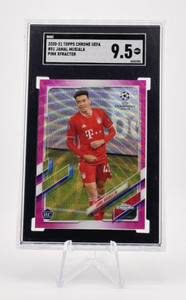 Jamal Musiala 2020-21 Topps Chrome UEFA Pink Xfractor Rookie #81 SGC 9.5 Bayern