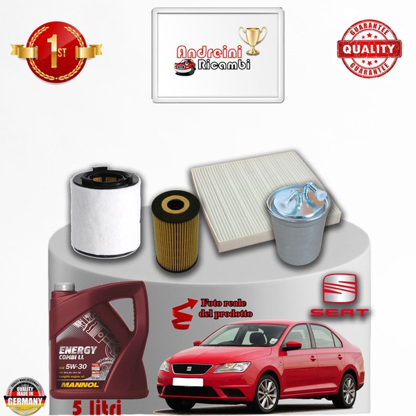 Inspektionskit Filter + ÖL Seat Toledo IV 1.6 Tdi 66KW 90CV Von 2012->-image