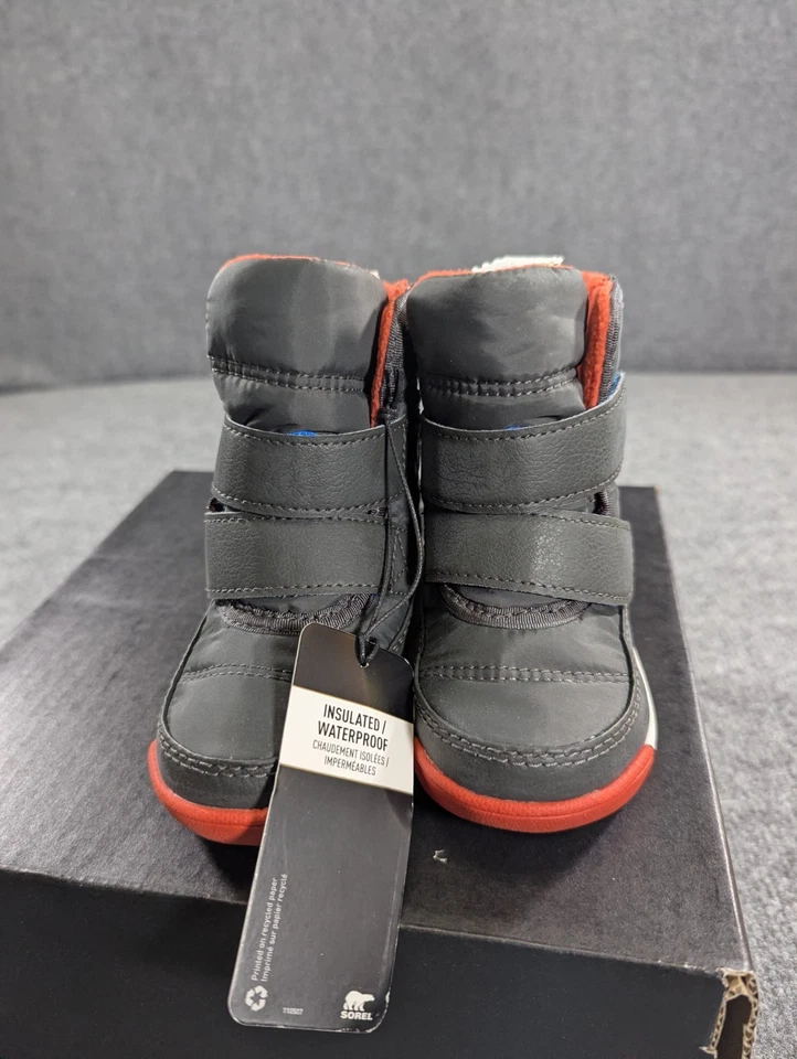 Sorel ребенка ясельного возраста Whitney II ремень водонепроницаемый изолированный снег ботинки мальчиков 5T черный - Изображение 4 из 4