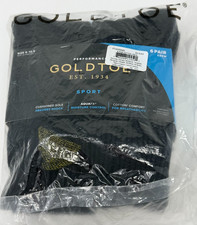 GoldToe Performance Black Cotton Comfort Sport Socks, 6 pair, Crew, Size 6-12.5