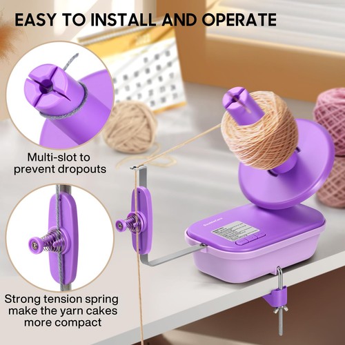 Electric Yarn Winder for Crocheting High Speed, Upgrade Three Gears Adjustabl... - Picture 5 of 7