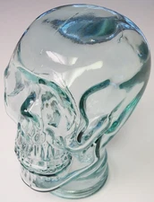 Skull Human Clear Heavy Glass Realistic Human Size Scary Macabre Holloween Décor