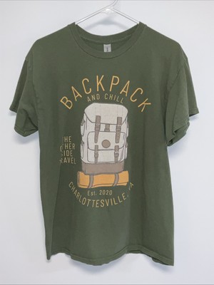 Backpack And Chill Short Sleeve T-Shirt Men s Large Green