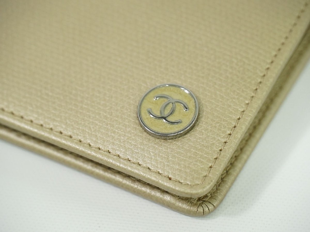 CHANEL Coco Mark Coco Button Two Fold Wallet Comp… - image 5