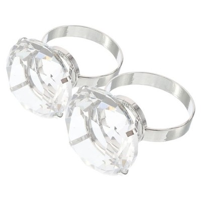  2pcs Braut Engagement Ringe Große Strasshochgitter imititieren Kristall