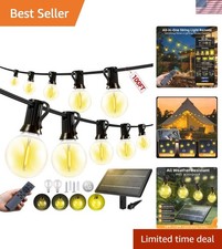 Elegant 100FT Solar String Lights - Remote-Controlled G40 Bulbs for Any Occasion