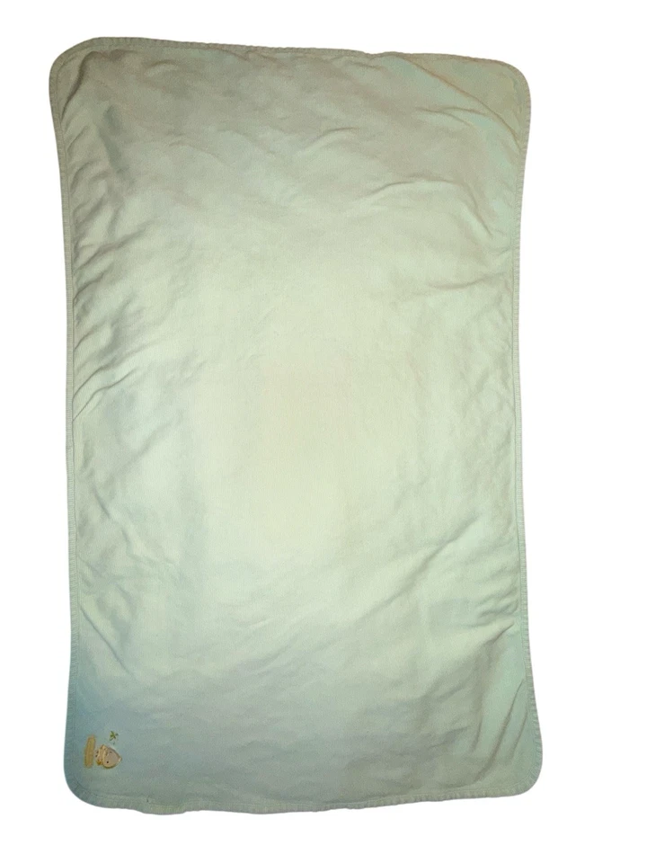 Carters Just One Year婴儿毯黄色鸭绿色条纹棉质 — 第 2/4 张图片