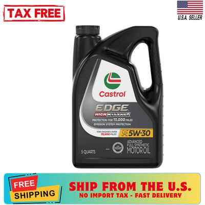 Castrol EDGE High Mileage 5W-30 Advanced Full Synthetic Motor Oil, 5 Quarts