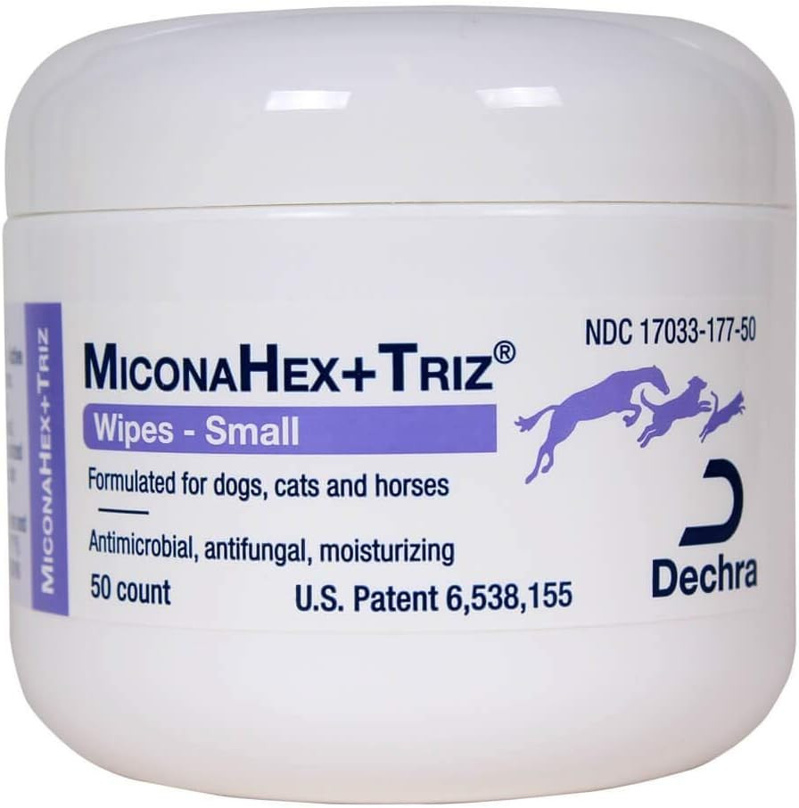 Miconahex + Triz Wipes for Dogs, Cats & Horses (50Ct)