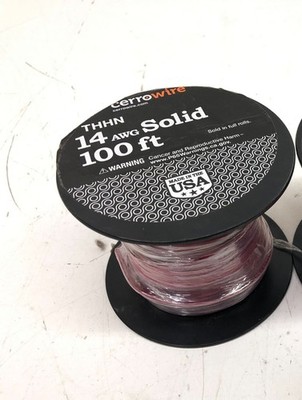 Cerrowire 100 FT 14 Gauge THHN Red Solid Copper Wire