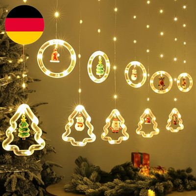 BLOOMWIN Weihnachtsbeleuchtung Lichterkette Fenster Innen, Ring- Und Weihnachtsb