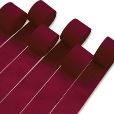 Burgundy Crepe Paper Streamers by : 6 Rolls, 492ft, 1.8in x 82ft Each, Thicke