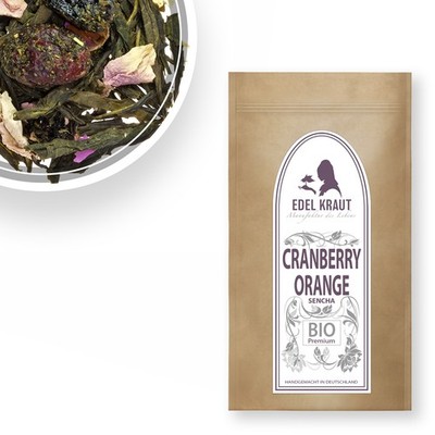 250g BIO Grüner Tee SENCHA CRANBERRY ORANGE | Green Tea Organic