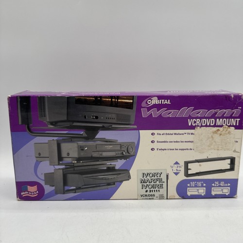 Brazo de pared orbital de TV de tubo vintage VCR DVD montaje marfil ajustable - Imagen 1 de 17