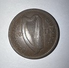 1928 Ireland Half Penny KM# 2 Bronze 9M Mintage Shipped W/o Tracking — photo 1