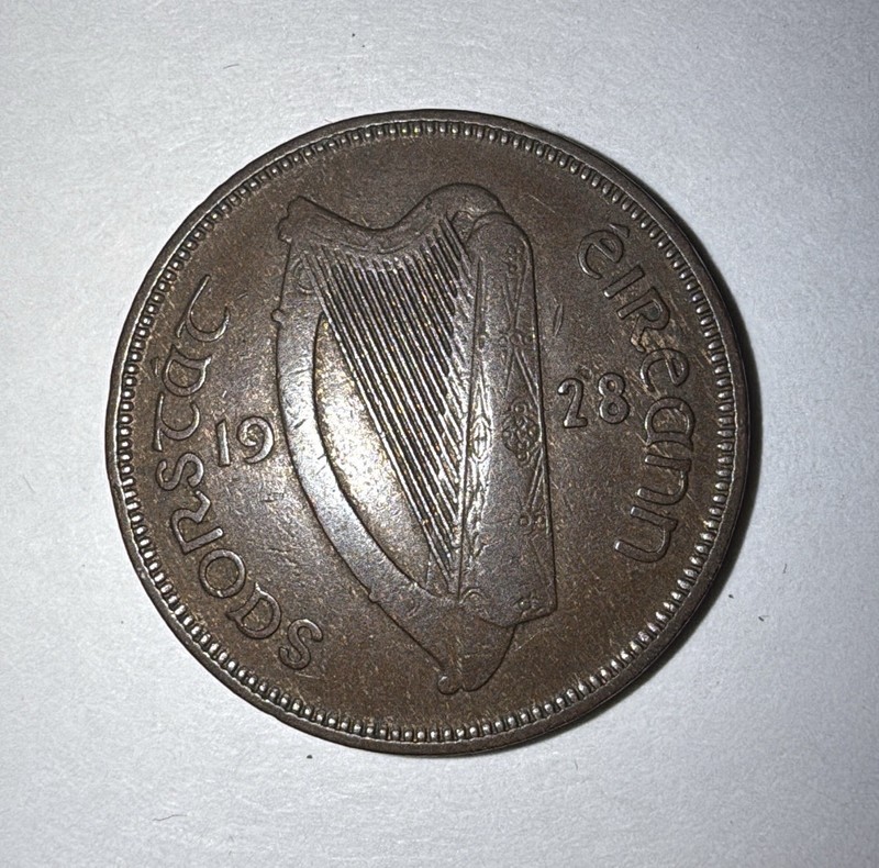 1928 Ireland Half Penny KM# 2 Bronze 9M Mintage Shipped W/o Tracking