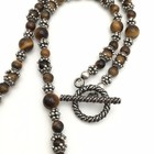 Handmade Bali Style Sterling Silver & Tigers Eye Toggle Necklace 19" 30g! #54 — photo 6