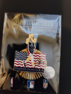 New Warriors Stephen Curry 2024  USA Olympics Night-Night Lapel Pin 1 75'' 