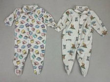 Vintage Carter's Baby Terry Sleepers 6-9 months Snap Front Footed Bears Blocks