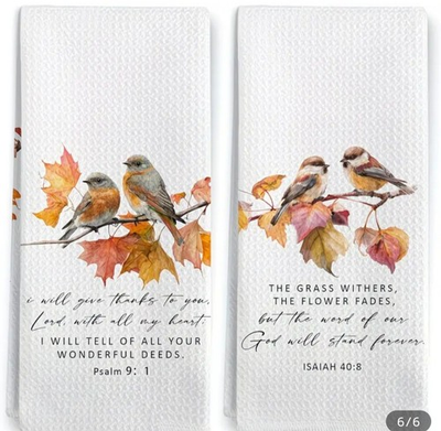 #ad #ad Set of 2 Ultra SoftChristian Kitchen Towels Isaiah 40:8 Psalm 9:1 $24.99