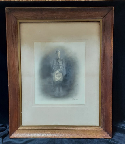 WWI Scotland Antique Framed Photo Scottish Regiment Highlander Rifle Vols. ?