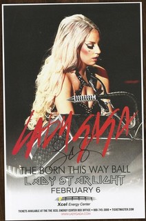 Lady Gaga signed autographed concert poster 'Born This Way'