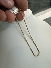 Yellow Gold Rope Bracelet 8  1.3MM- 14KT (Sol...