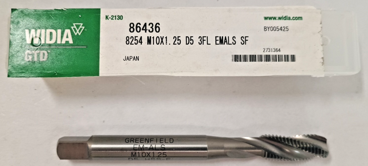 Greenfield M10x1.25 EM-ALS Tap D5 HSS-E Japan MCQF41 | eBay