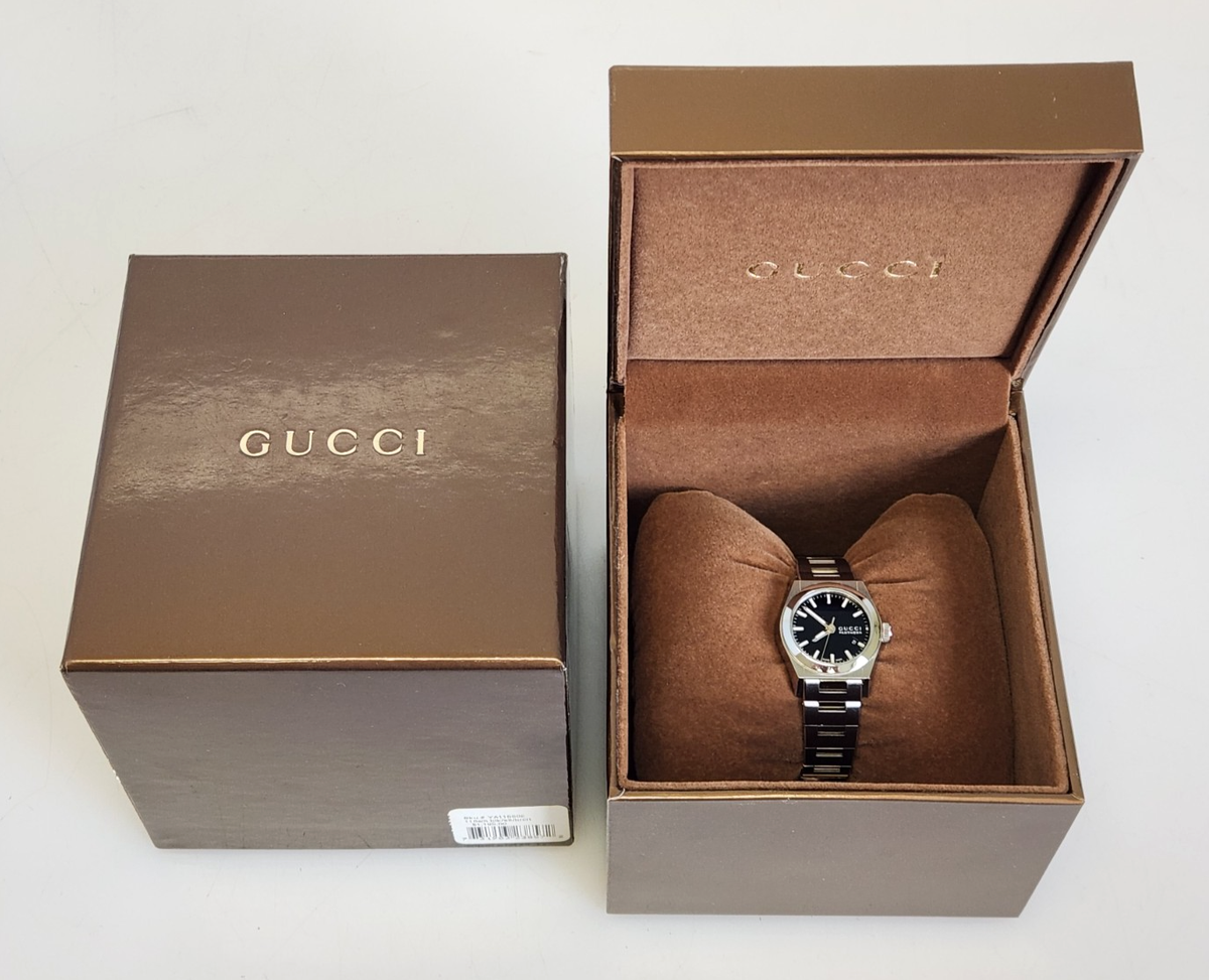 Gucci 115 Pantheon Stainless Steel 28mm Ladies Watch YA115502 Nice