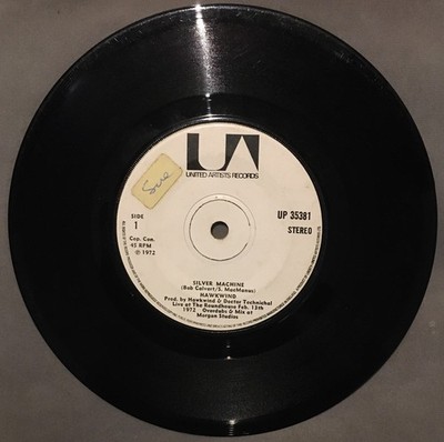 Hawkwind- Silver Machine 1972 7'' 45RPM United Artists G+/VG Space/Psych Rock