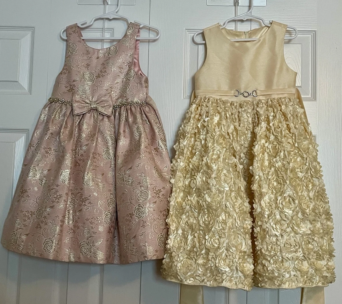 american princess dresses gold American Princess Gold & Blue Arabesque Embellished Younger Girls Dres –  Stockpoint Apparel Outlet main image 1